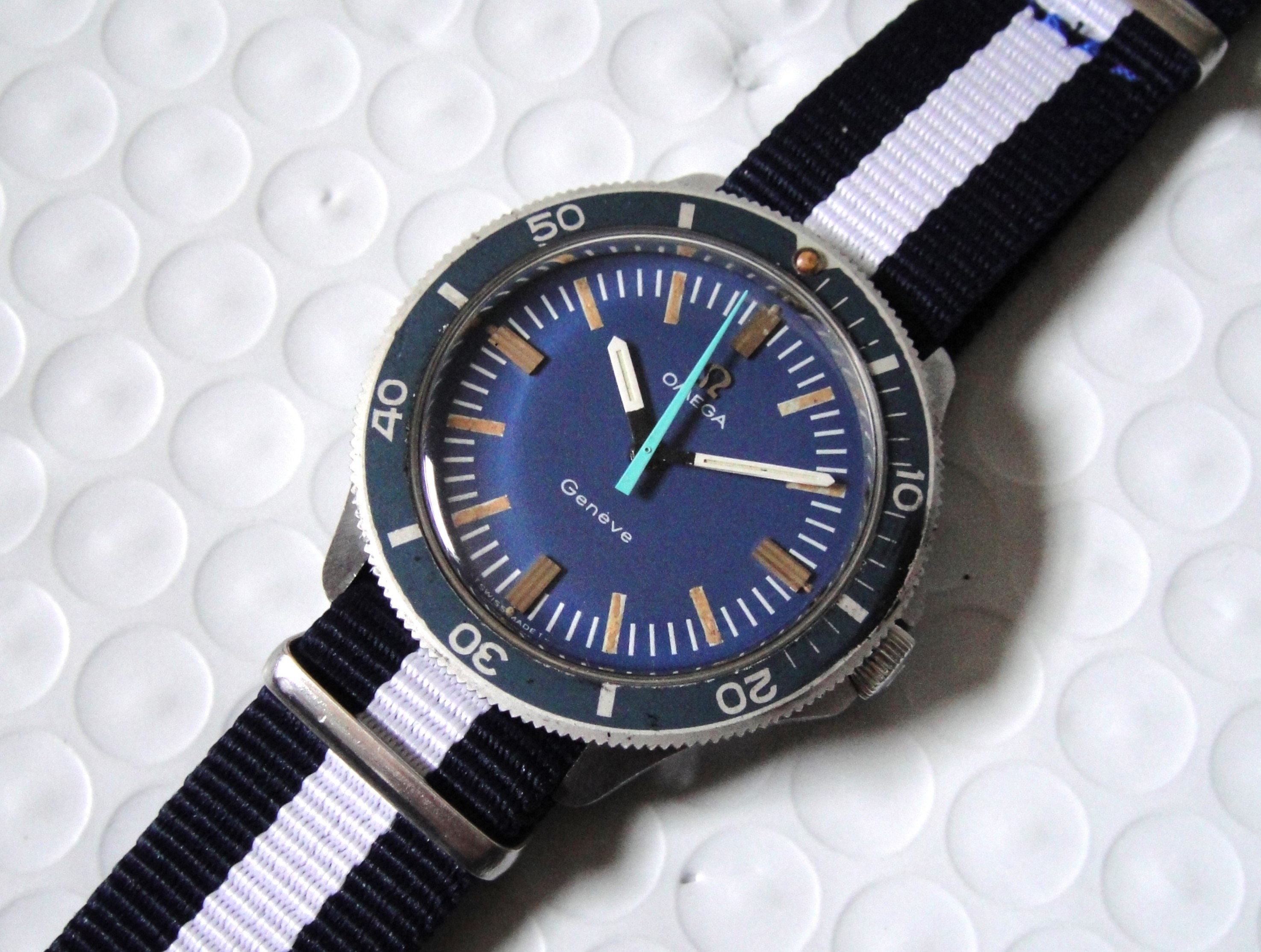 Rare Omega Admiralty Geneve Watch Ref 135.042 Blue Dial Men s Watch Etsy Canada