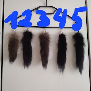 Real sable tails keychain Real sable tails ( small and short) Eco-friendly tails Decoration for backpack bag car kays Christmas gift for Him