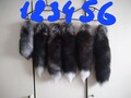 Real silver fox tails Keychain of fur Decoration for backpack car motorcycle Decor for bag Black-Gray silver fox tails Unique holiday gift.