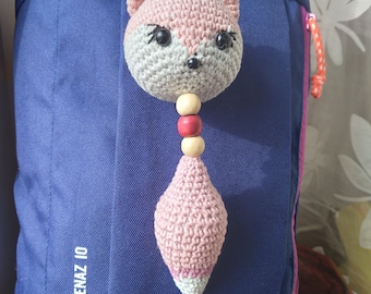 Crochet keychain fox Fox keychain Fox amigurumi Plushie keychain fox Bag decor Gift for Mom Gift for Girls Cute crochet keychain Gift