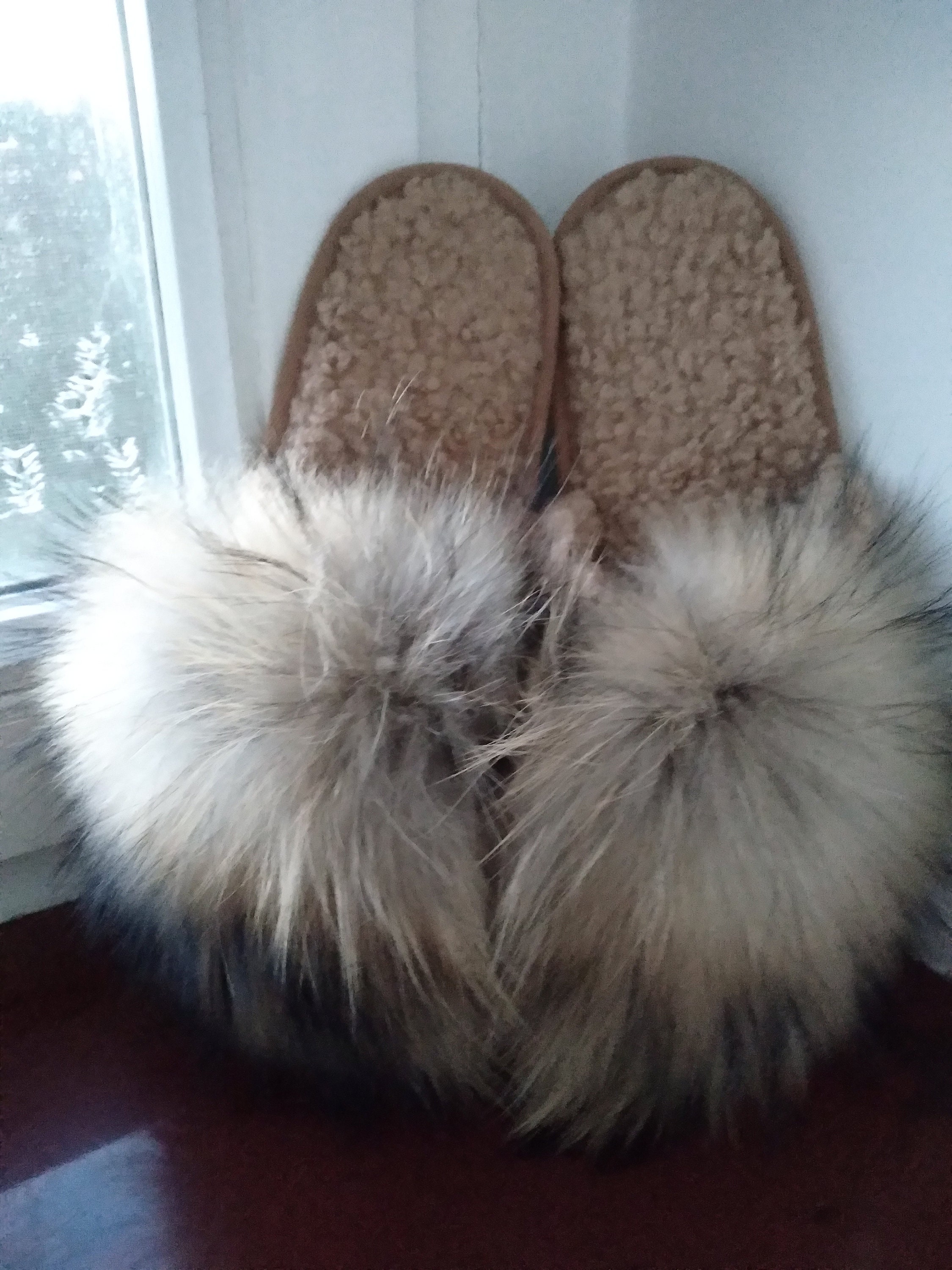 Fuchsia Fox Fur Slides - Made of 100% Real Fur -All sizes available