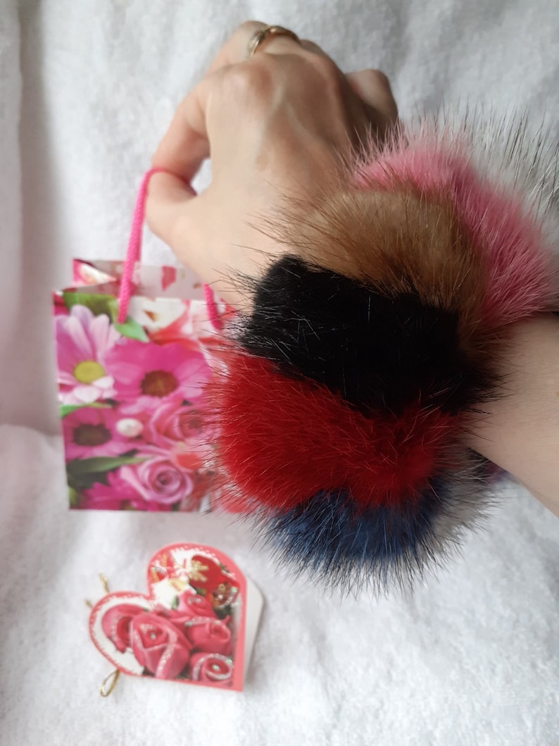 Mother/'s day gift of fur Scrunchie Personalized gift Valentine day gift for her Valentine day gift for kids Mother/'s day gift for Mom aunt