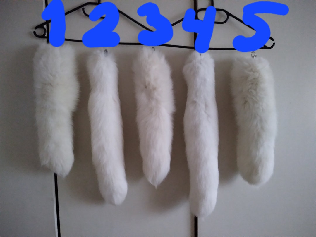 Real White Fox Tails Keychains Keychains Tails Fur Key Chain Eco