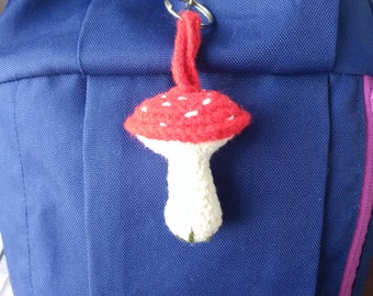 Crochet mushroom keychain Plushie mushroom keychain Amigurumi mushroom keychain Knitted mushroom Keyring mushroom keychain Pendant backpack