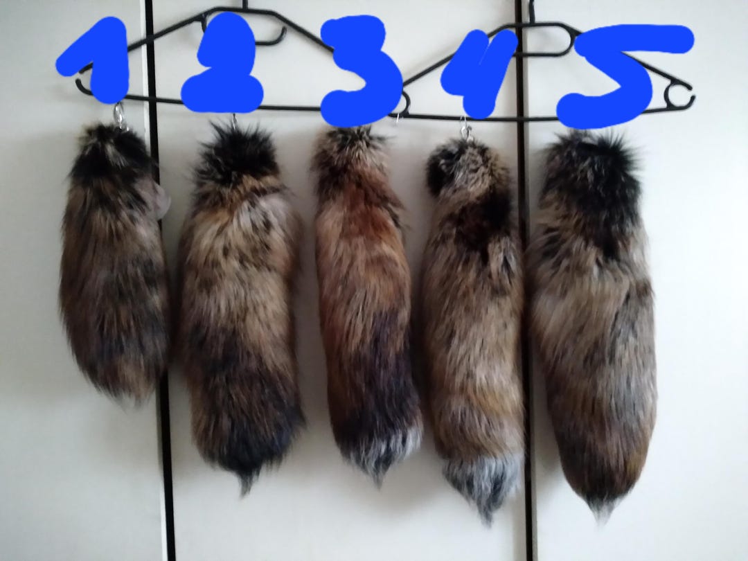 Real Brown Fox Tail Keychain Fur Keychain Royal Fox Tail Fox Key Chain ...