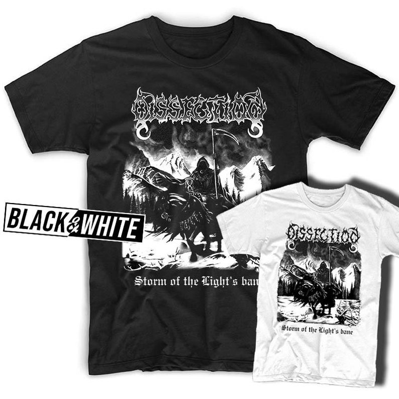 Dissection Storm of the Light/'s Bane poster album cover Black metal T Shirt all sizes S-5XL men/'s Black White