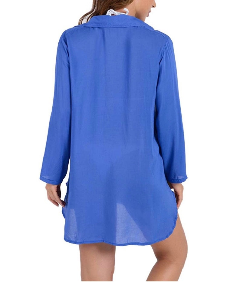 Oversized shirt/beach shirt bikini coverup cotton shirt Etsy