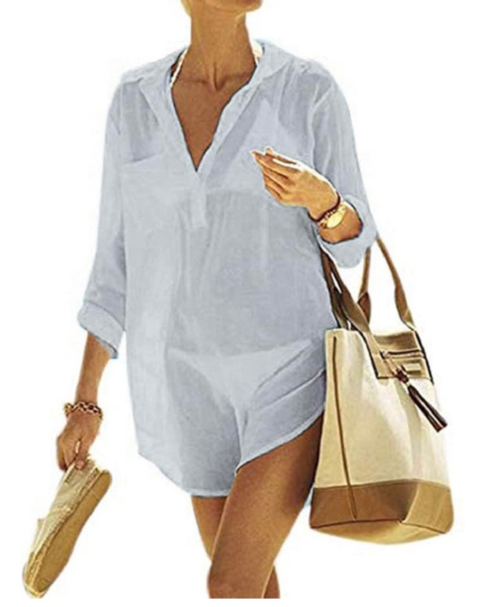 Oversized shirt/beach shirt bikini coverup cotton shirt Etsy