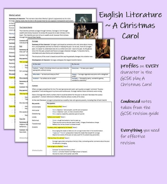 Aqa Gcse Christmas Carol Character Profiles Over 10 Etsy Aqa Gcse Christmas Carol Character Profiles Over 10 Etsy