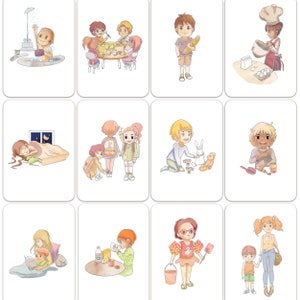 Cartes rituel du quotidien pour enfant Organiser son temps et ses activités planner illustré pour enfant Organisation Routine hebdomadaire