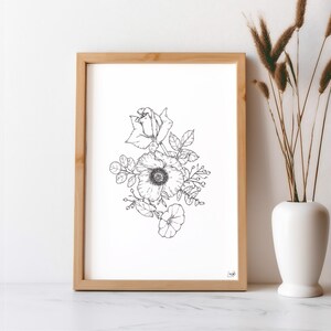 Personalisiertes Geburtsblumenstrauß-Poster Familienposter Geburtsstrauß zum Bestellen Familienblumengeschenk