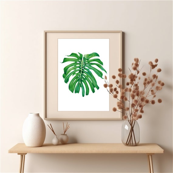 Monstera Deliciosa Watercolor Leaf Painting Urban Jungle Wall Art  Houseplant Botanical Illustration Swiss Cheese Plant Gift for Plant Lover -  Etsy