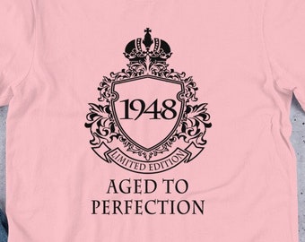 1948 T Shirt Birthday Present Vintage Born Age Mens 17 Sizes available S 8XL