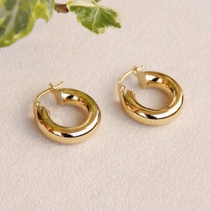 Gold Vermeil Chunky Hoop Earrings: Sterling Silver, 20mm