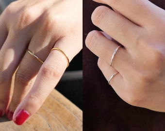 Thin Band Ring | Stacker Ring | Delicate Ring | Tiny Stack Ring | Silver Stacking Ring | Sterling Silver Thin Ring | Simple Gold Ring