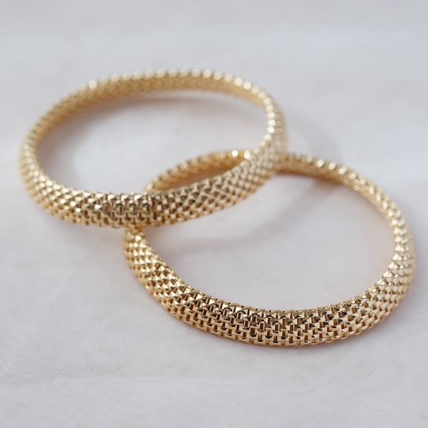 Bracelet chaîne en maille italienne en or 18 carats, argent sterling 925, bracelet chaîne en or vermeil pop-corn, bracelet tubogas, bracelet design vintage