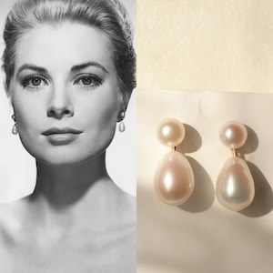 Baroque Pearl Teardrop Earrings: Sterling Silver, Gold Vermeil