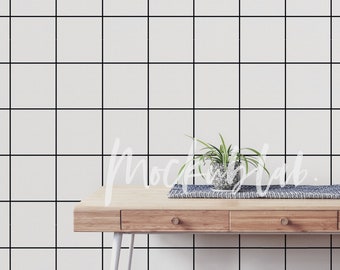 FOTO REAL mockup - mock up de parede interior escandinavo minimalista para papel de parede moderno escritório em casa estudo estilo neutro cor clara (sem IA)
