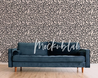 FOTO REAL mock up - maquete de parede interna de sala de estar moderna e luxuosa para papel de parede - alta resolução (sem IA) - sofá de veludo que muda de cor
