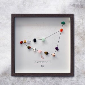 Capricorn constellation gemstones, Zodiac constellation gemstones framed wall art image 1