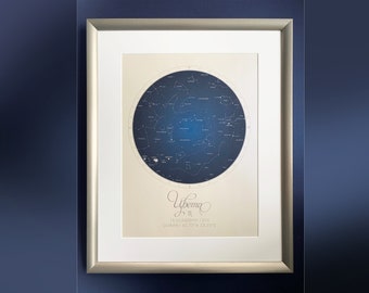 Birthday Gift for Boyfriend, Night Sky Star Map, Personalised Star Map