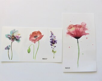 Red Poppy Tattoo Etsy Red Poppy Tattoo Etsy