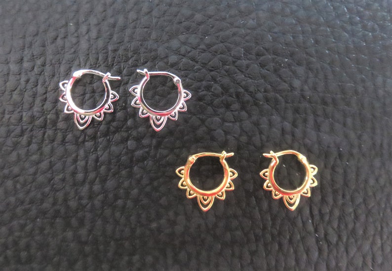 Boucles D'Oreilles Créoles En Argent Sterling 925 Plaqué Or Pour Femmes