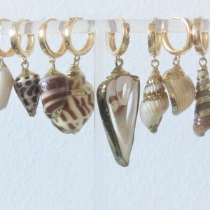 X1 shell earring, hoop earrings, many shell models, 2 hoop models, earring sold individually