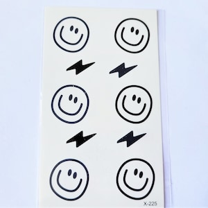 temporary tattoo, smiley, smile, lightning