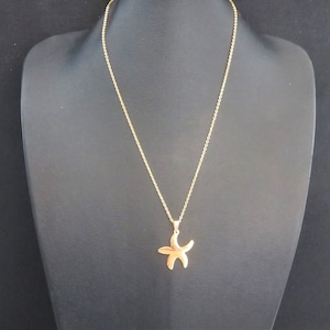 chain and pendant in stainless steel, gold or silver, starfish
