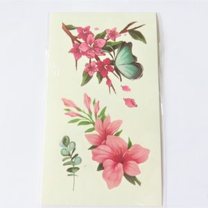 temporary tattoo, flowers