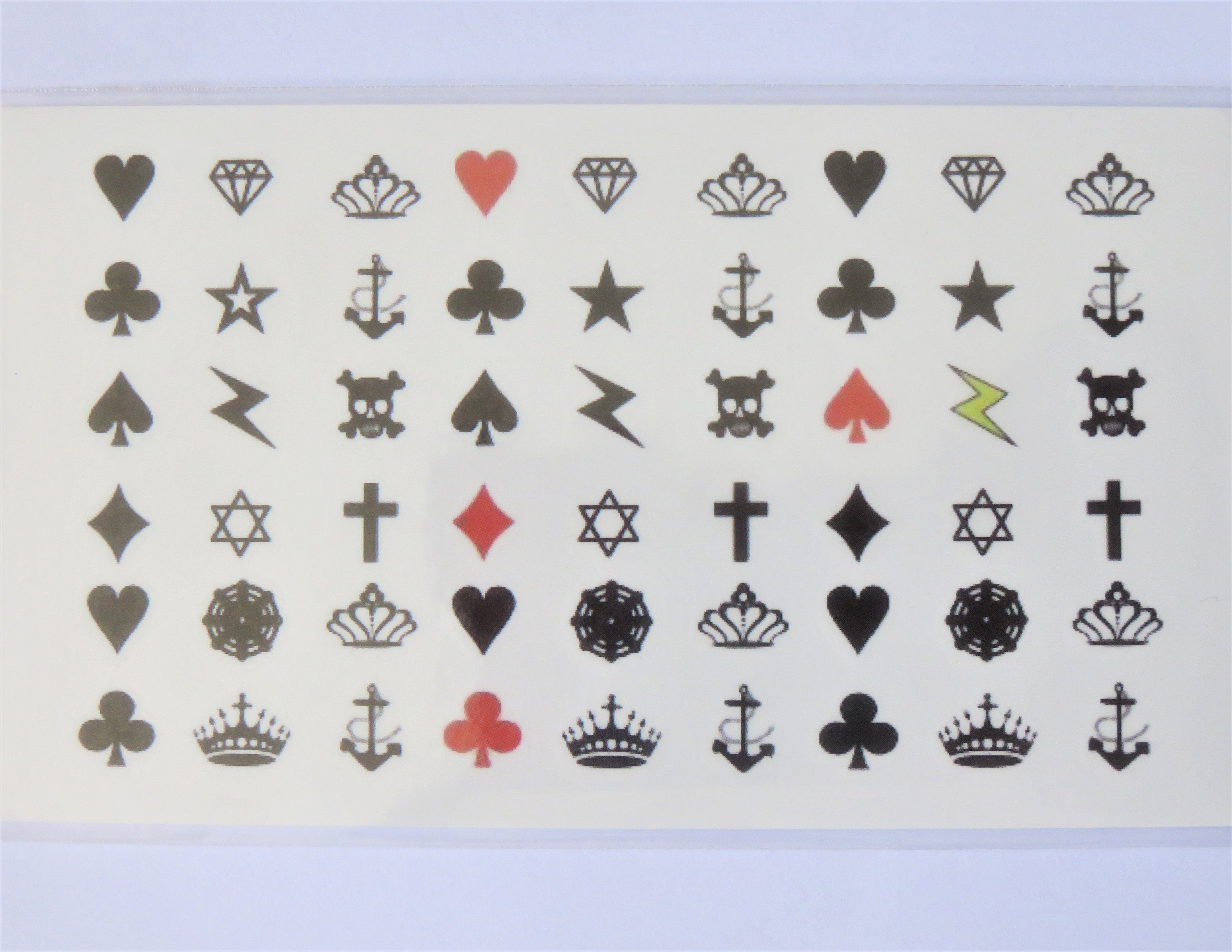 Tatouage Pique Coeur Carreau Trefle Mini tatouages symboles 54 motifs - Etsy France