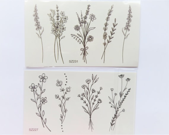 Tatouage éphémère temporaire fleurs fleurs des champs - Etsy France