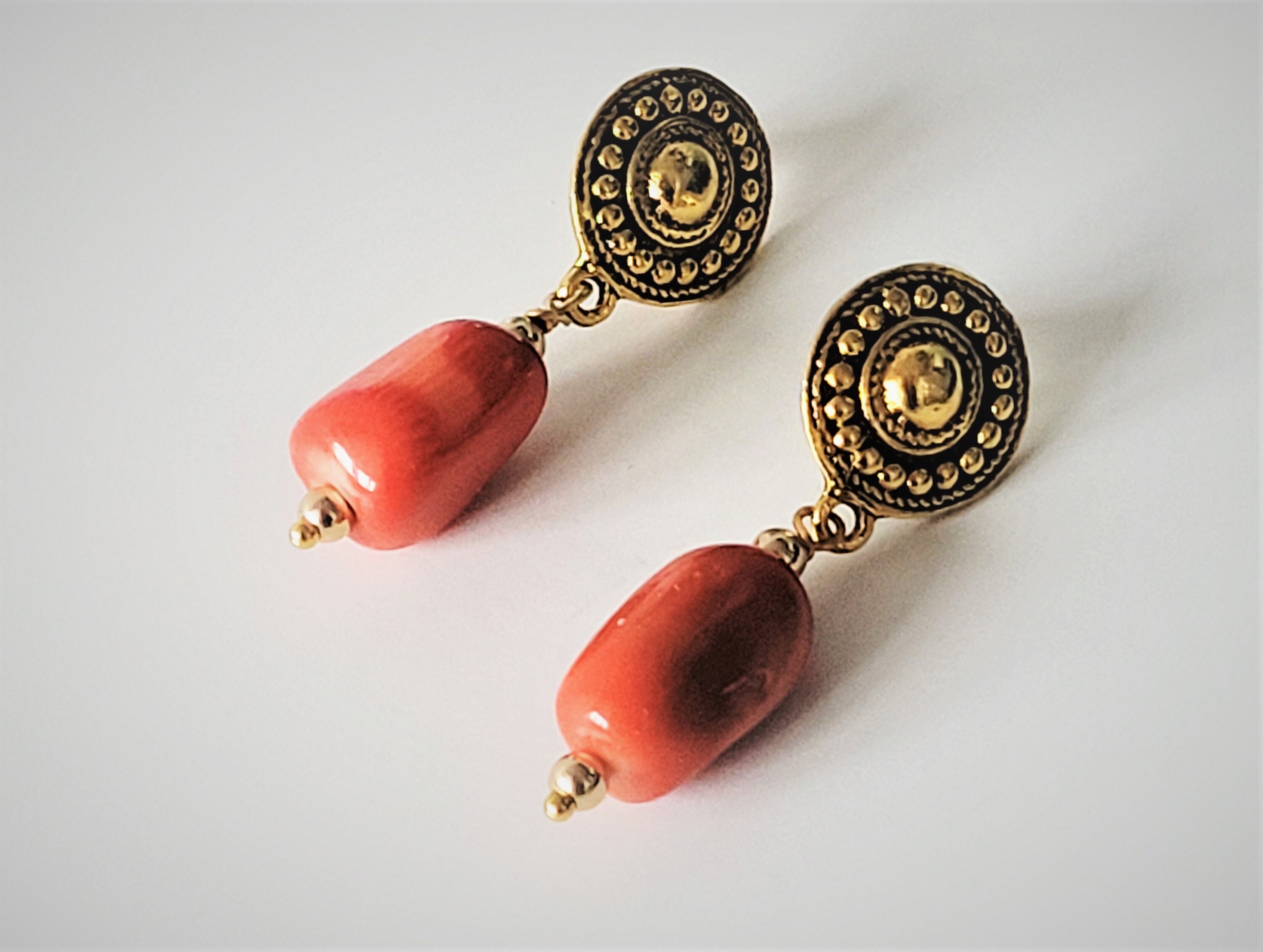 Buy Coral Drop Earrings. Red Earrings. Vintage Style Earrings . Bridesmaid  Jewelry Gift. Wife Gift, Gemstone Jewelry. Gold Red Coral Earrings Online  in India - Etsy