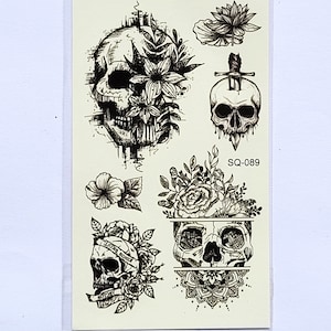 temporary temporary tattoo, skull