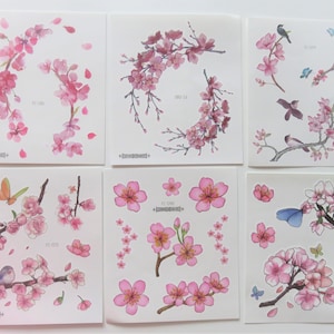 テンポラリータトゥー、梅の花、桜、9モデル