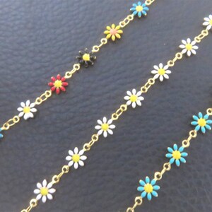 Bracelet De Cheville Bohème TseenYi - Émail Blanc, Marguerites, Chaîne Réglable, Style Vintage - 7