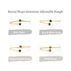 Natural Sugar Druzy Gemstone Bangles, Open Cuff Bangle gold Plated Jewelry, Double Druzy Adjustable Bracelet & Bangle, Classic Jewelry. 2301