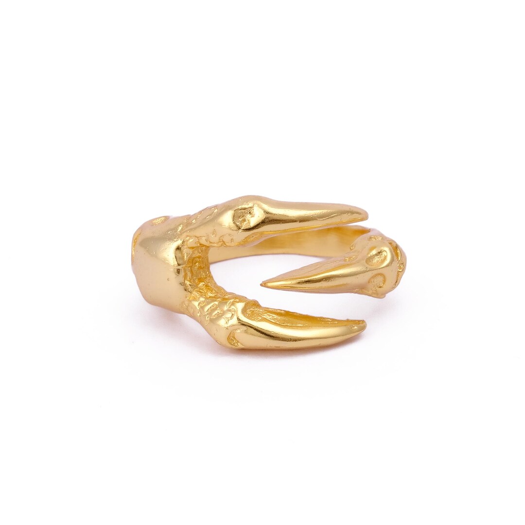 Unique Gold Bird Claw Statement Ring – Gothic Animal Jewelry for Men ...
