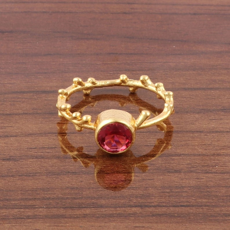 Emerald 1452 Gold Plated Jewelry Fashionable Women /& Girls Gift Rings. Topaz Wholesale Rings Gift Jewelry Pink Fuchsia Gemstone Rings