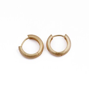 Solid Gold Hoop Earrings, Thick Gold Tiny Earrings, 18k Gold-plated