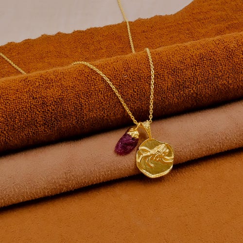 Bracelet Jonc - Améthyste Et Perle De Culture - Plaqué Or Jaune - Rose-Mimosa (Neuf Avec étiquettes)