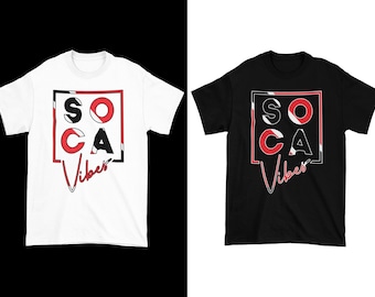 ソカミュージックラバーTシャツ - トリニダード国旗カラー愛国Tシャツ - トロントカリバナシャツ - ソカジャムTシャツ - ユニセックスクルーネックトップ - ソカビブス