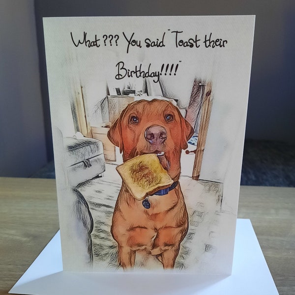 Fox Red Labrador Birthday Card