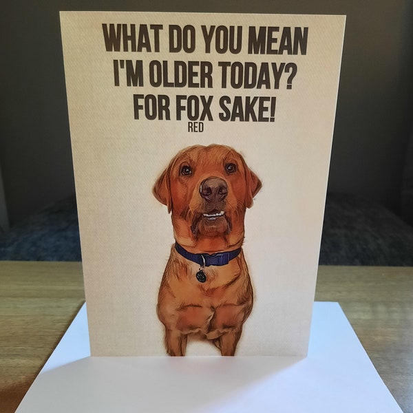 Fox Red Labrador Birthday Card Etsy Uk