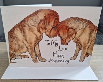 Fox Red Labrador Anniversary Card