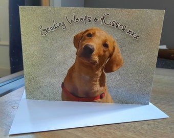 Fox Red Labrador Sending Woofs & Kisses Card
