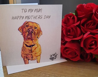 Mothers Day Card Fox Red Labrador