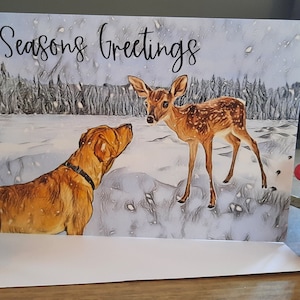 Fox Red Labrador Christmas Card