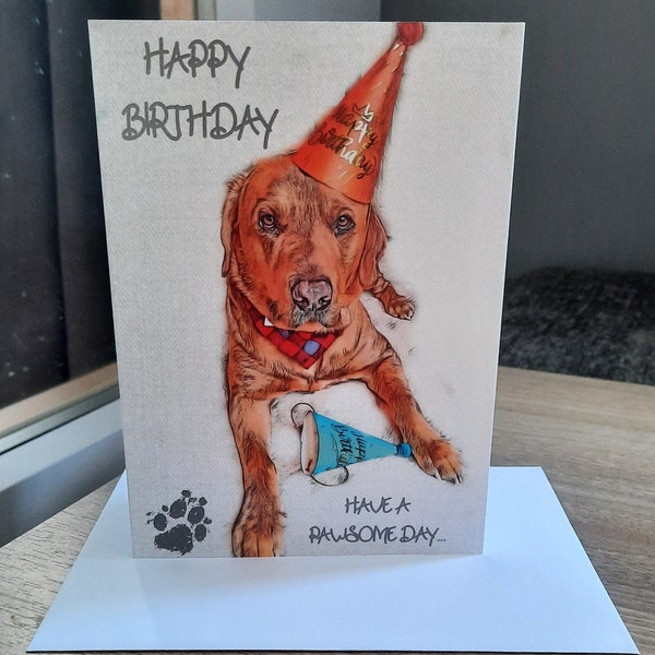 Personalised Fox Red Labrador Birthday Card - Etsy UK